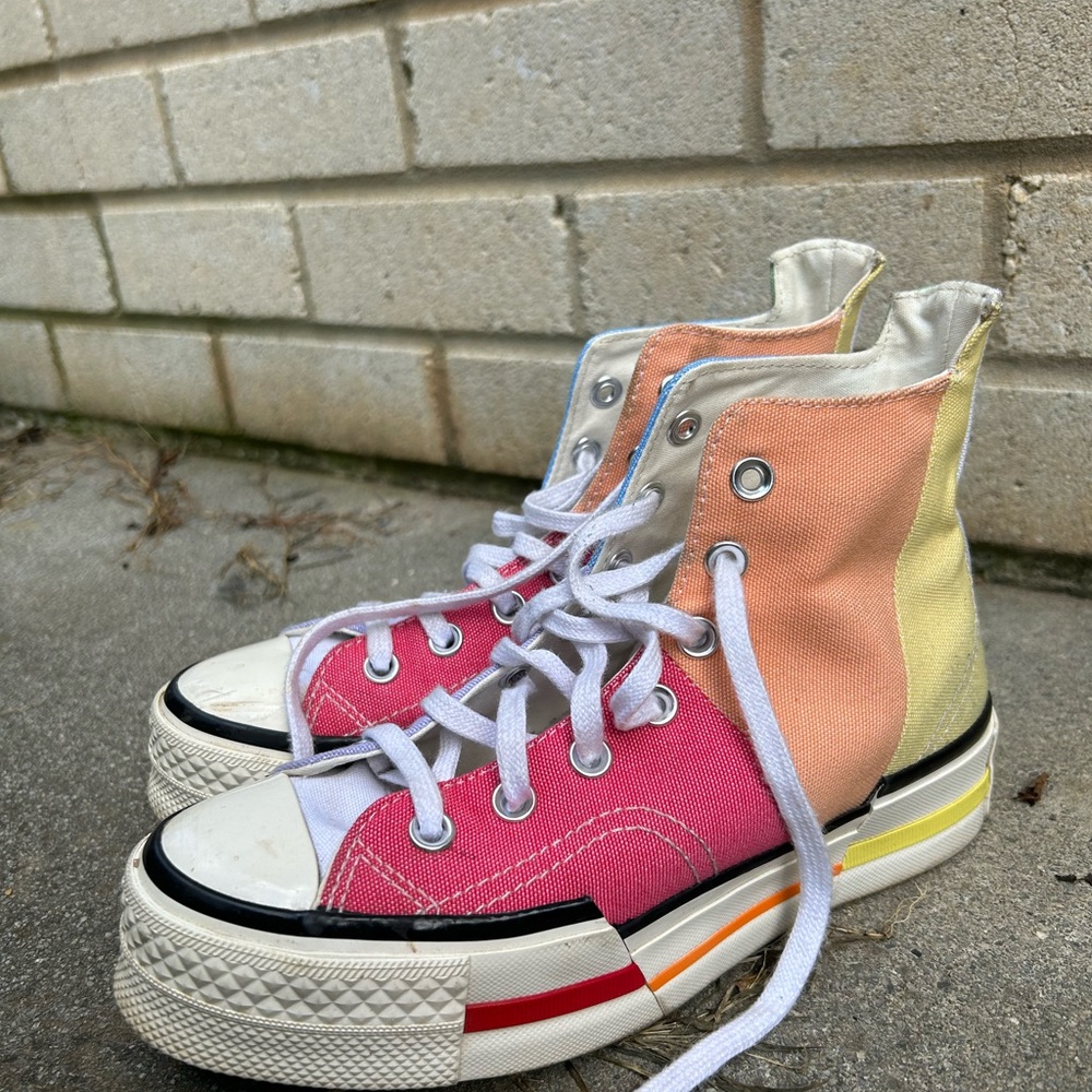 Rainbow Pride Platform Converse Sneakers